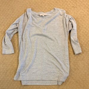 LOFT Heather Gray 3/4 Sleeve Top